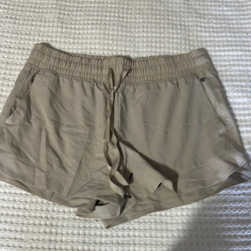 Apana Lightweight Drawstring Athletic Shorts in Taupe